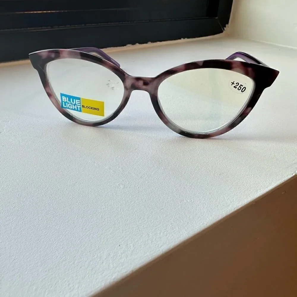 💼 Readers with Blue Light Protect. Colorful Contemporary Purple Cat Eye